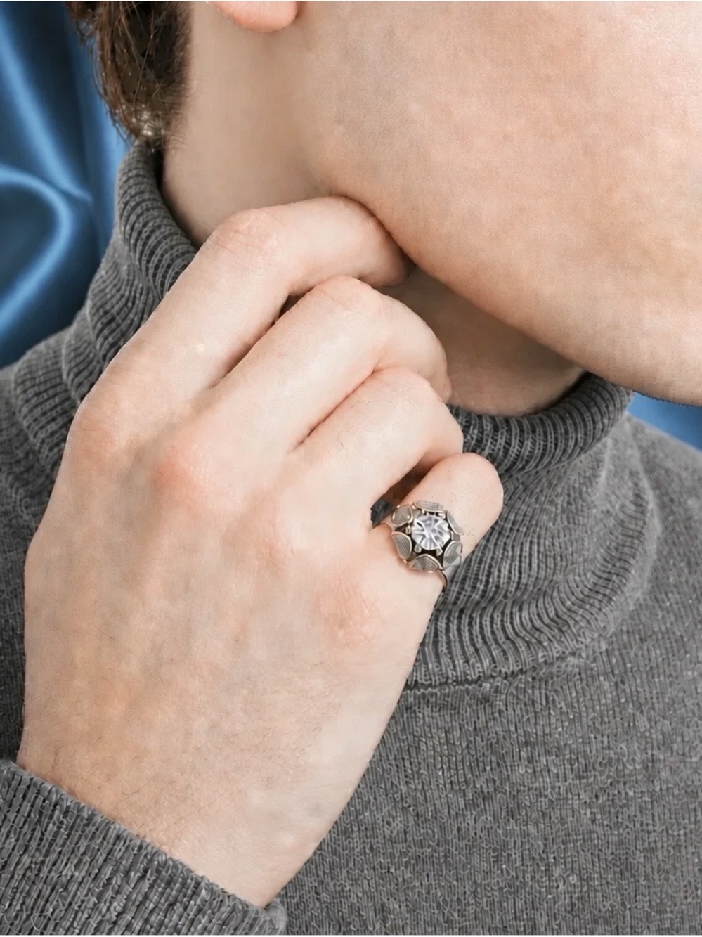 Men’s AAA Moissanite D-Color, VVSI. 7mm, Rhodium over 925 S.Silver